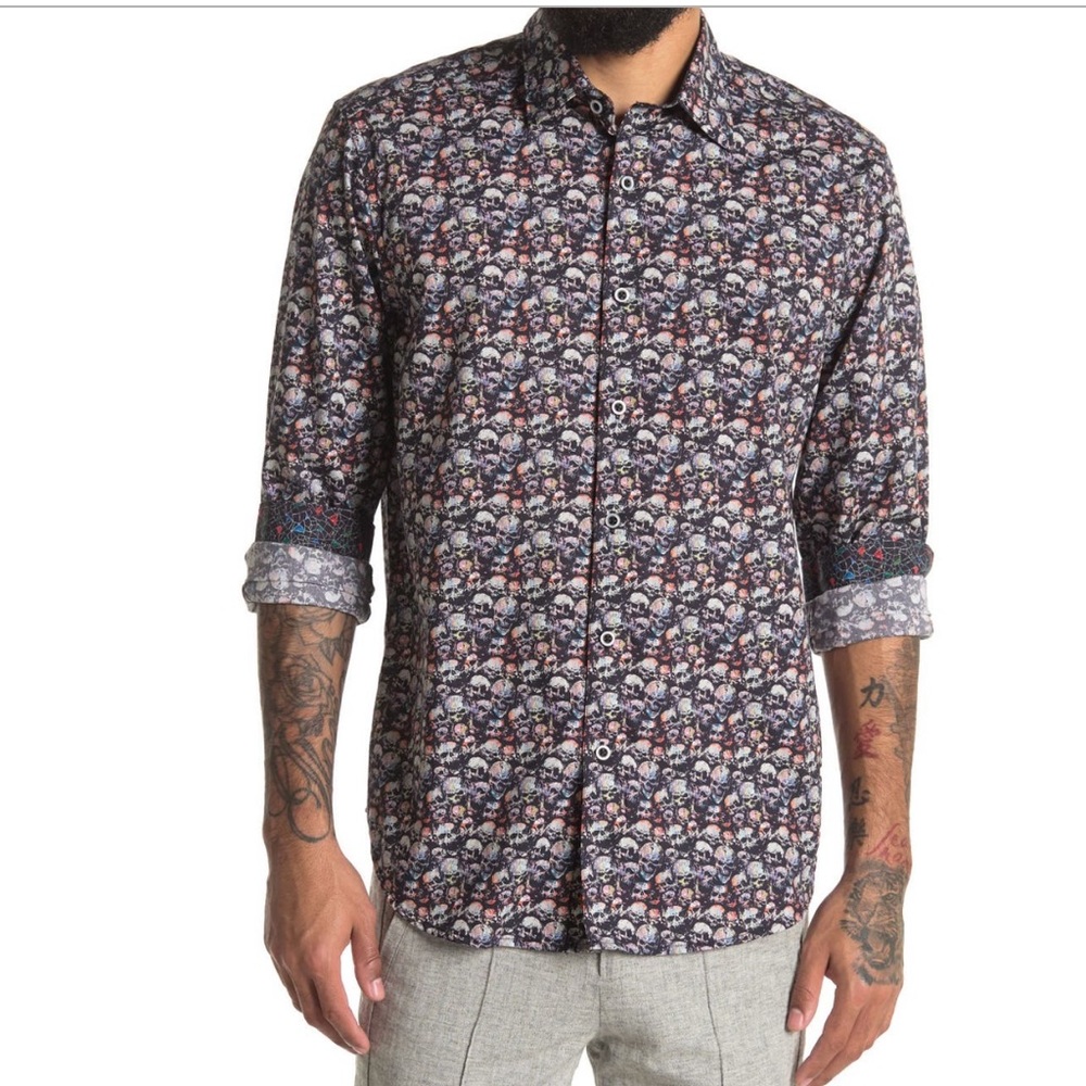 Robert Graham Skull Button Down Woven Shirt